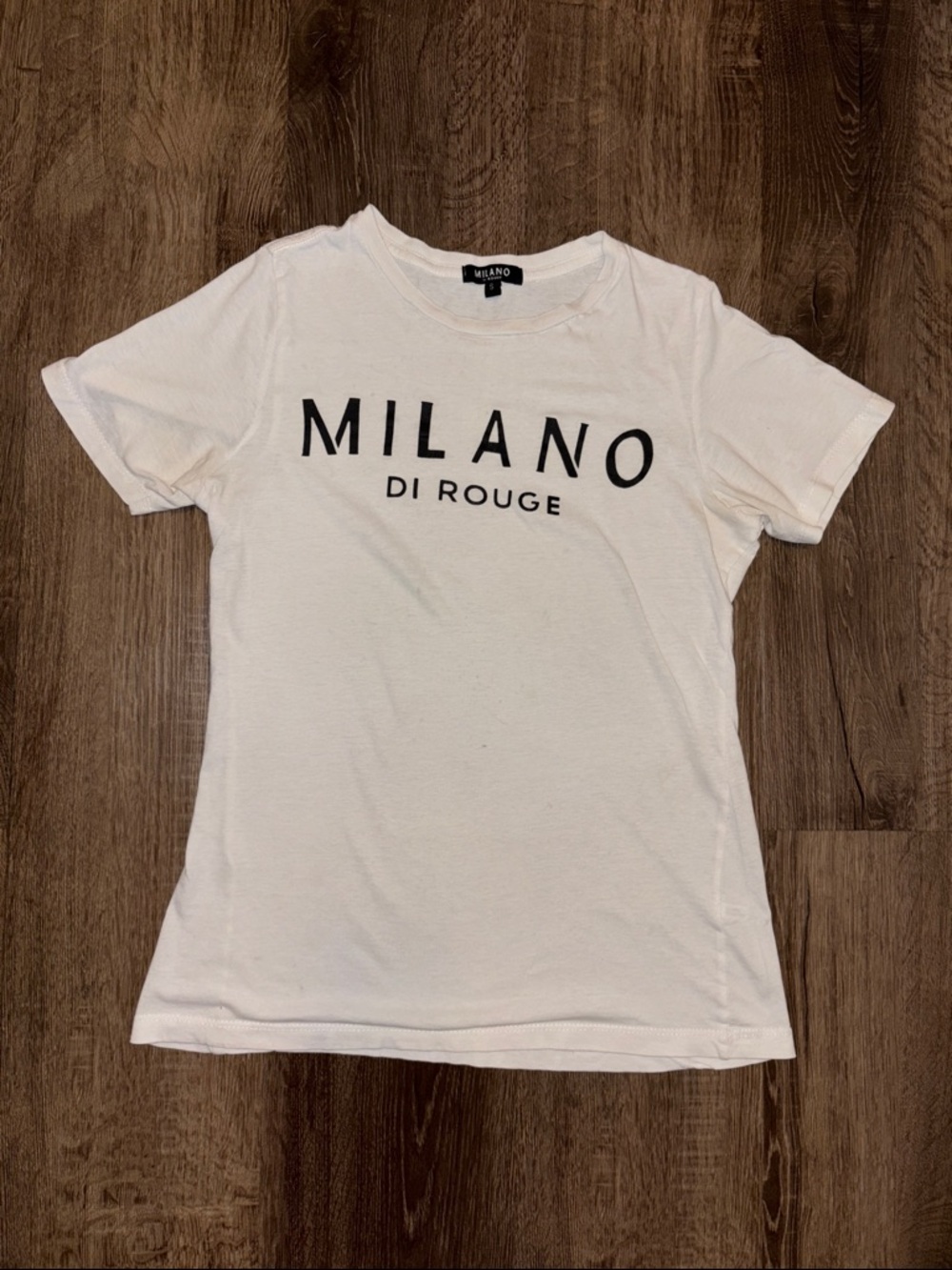 Milano Di Rouge White Shirt with Black Logo